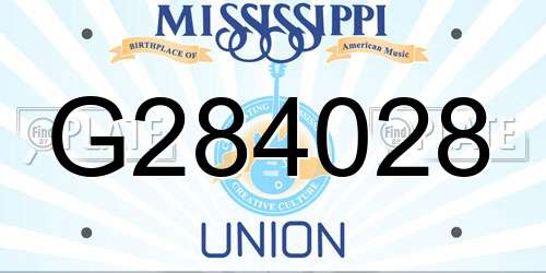 G284028 Mississippi License Plate