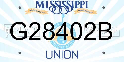 G28402B Mississippi License Plate