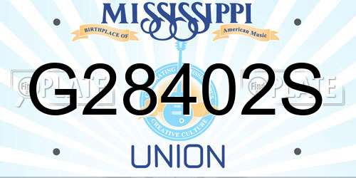 G28402S Mississippi License Plate