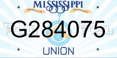 G284075 Mississippi License Plate