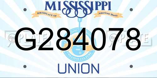 G284078 Mississippi License Plate