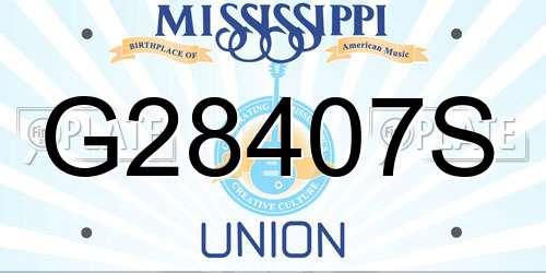 G28407S Mississippi License Plate
