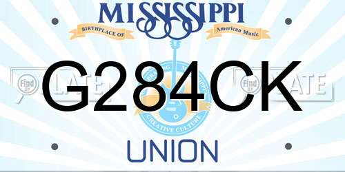 G284CK Mississippi License Plate