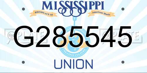 G285545 Mississippi License Plate