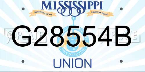 G28554B Mississippi License Plate