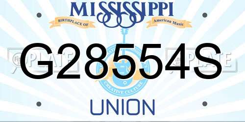 G28554S Mississippi License Plate