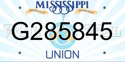 G285845 Mississippi License Plate