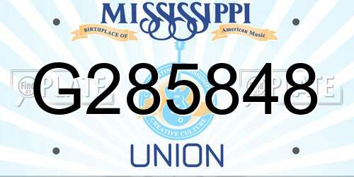 G285848 Mississippi License Plate