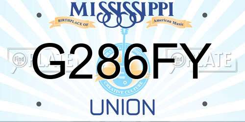 G286FY Mississippi License Plate