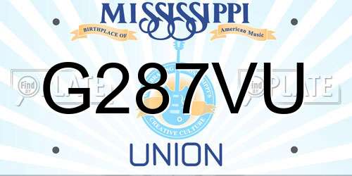 G287VU Mississippi License Plate