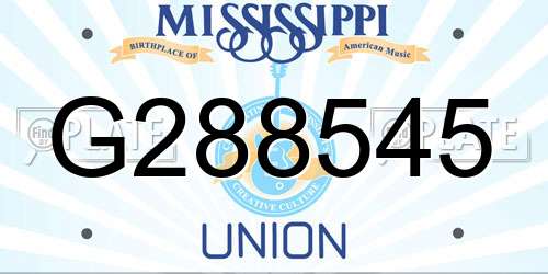 G288545 Mississippi License Plate
