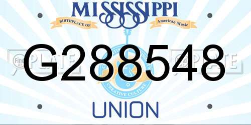 G288548 Mississippi License Plate