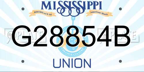 G28854B Mississippi License Plate