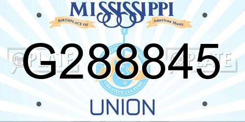 G288845 Mississippi License Plate