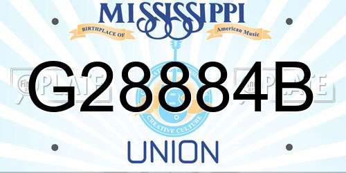 G28884B Mississippi License Plate