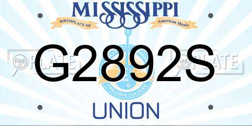 G2892S Mississippi License Plate