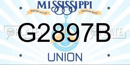G2897B Mississippi License Plate