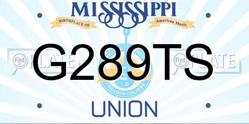 G289TS Mississippi License Plate