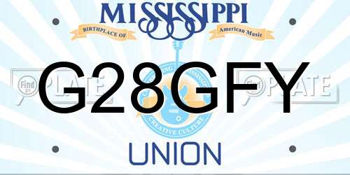 G28GFY Mississippi License Plate