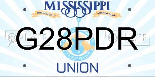 G28PDR Mississippi License Plate