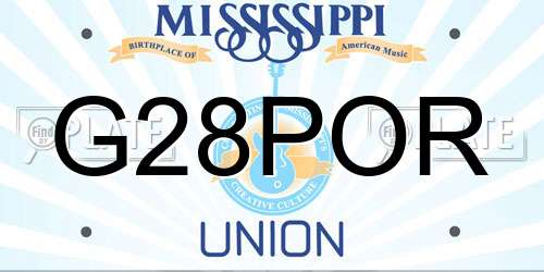 G28POR Mississippi License Plate