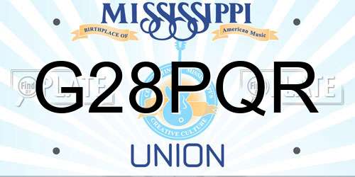 G28PQR Mississippi License Plate