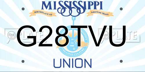 G28TVU Mississippi License Plate
