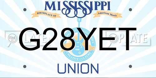 G28YET Mississippi License Plate