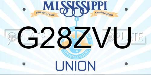 G28ZVU Mississippi License Plate