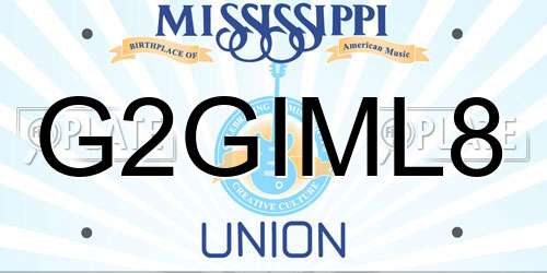 G2GIML8 Mississippi License Plate