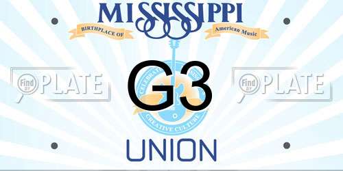G3 Mississippi License Plate