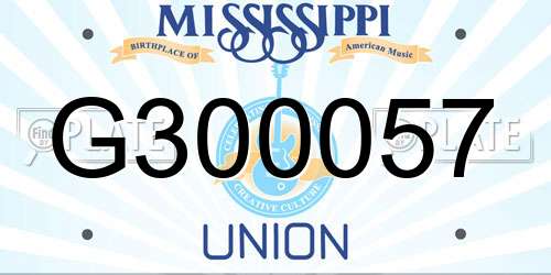 G300057 Mississippi License Plate