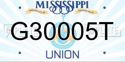 G30005T Mississippi License Plate