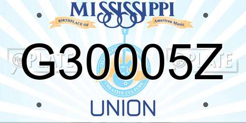 G30005Z Mississippi License Plate