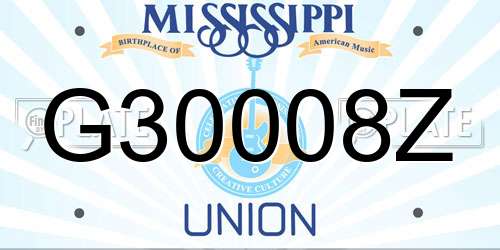 G30008Z Mississippi License Plate