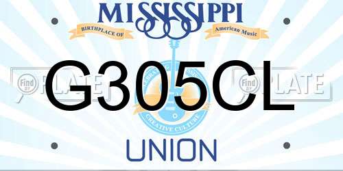 G305CL Mississippi License Plate