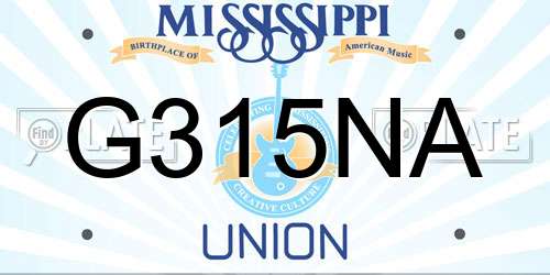 G315NA Mississippi License Plate