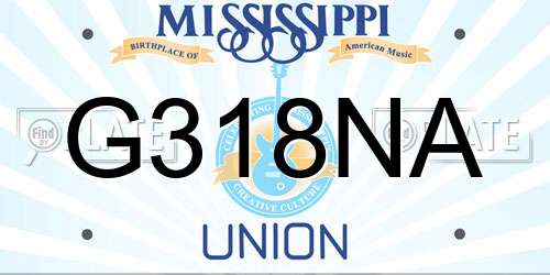 G318NA Mississippi License Plate