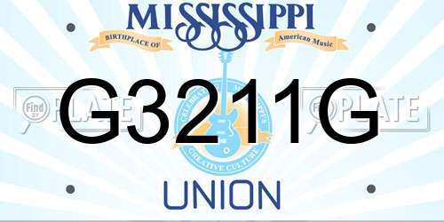 G3211G Mississippi License Plate
