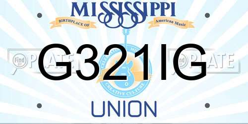 G321IG Mississippi License Plate