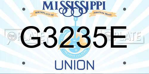 G3235E Mississippi License Plate