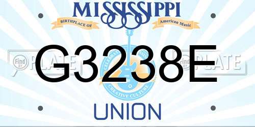 G3238E Mississippi License Plate
