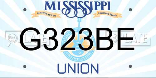 G323BE Mississippi License Plate