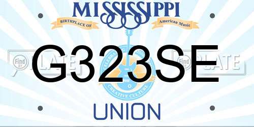 G323SE Mississippi License Plate