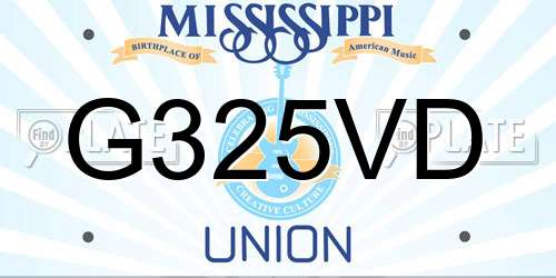 G325VD Mississippi License Plate