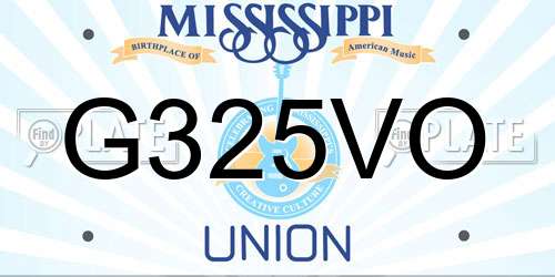G325VO Mississippi License Plate