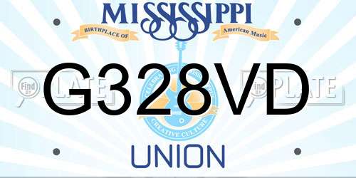 G328VD Mississippi License Plate
