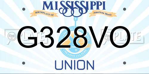 G328VO Mississippi License Plate