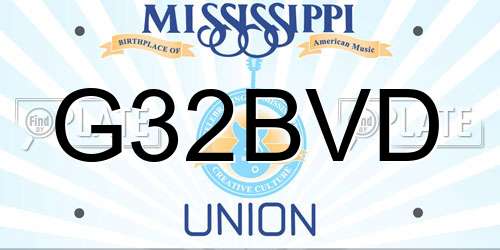 G32BVD Mississippi License Plate