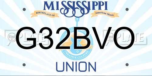 G32BVO Mississippi License Plate